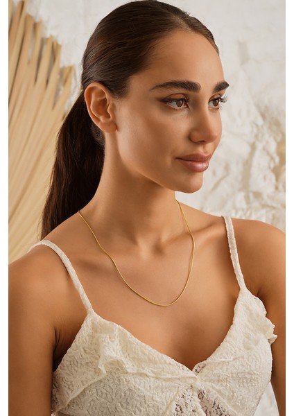 14 Ayar Altın İtalyan Silindir Balık Sırtı Zincir Kolye modelleri