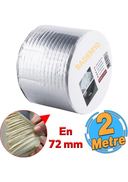 Çamur Bant Çatı Izolasyon Ses Su Yalıtım Tamir Sakız Bandı Gri 72 mm x 2 Metre 1 Adet