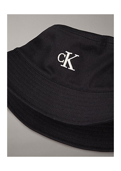 Embroıdered Monogram Bucket Hat
