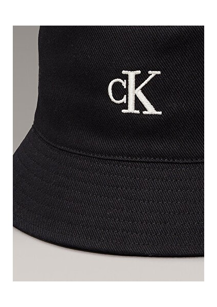 Embroıdered Monogram Bucket Hat