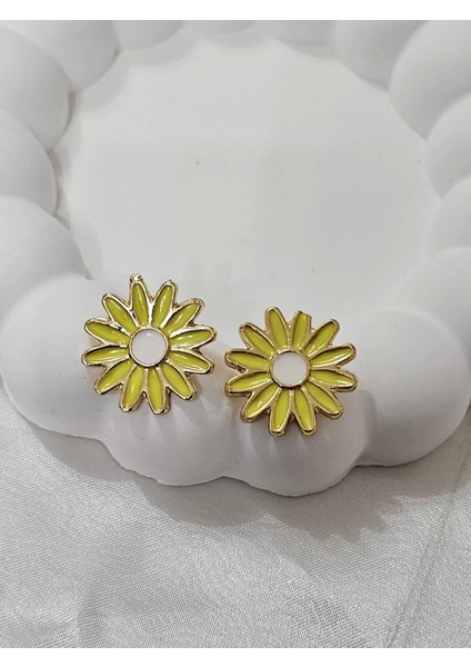 Sarı Papatya Küpe