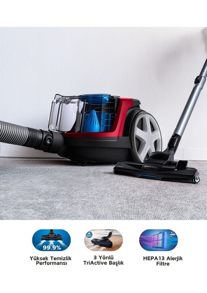 Torbasız Elektrikli Süpürge 650W , Hepa Filtre, Compact Güçlü Performans, Derin Temizlik