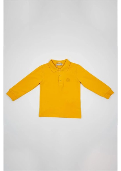 Erkek Bebek Sarı Polo Yaka Uzun Kollu Kışlık Sweatshirt fırsatları