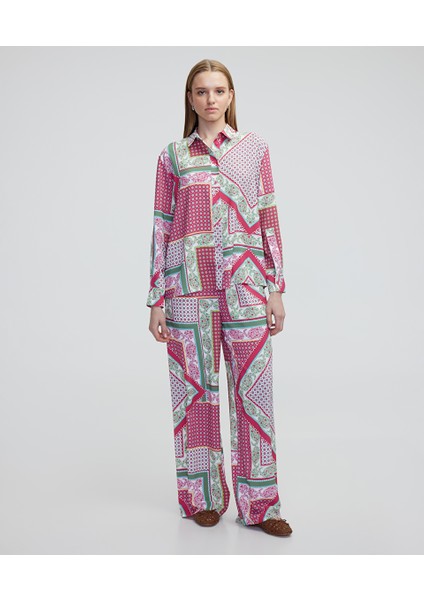 Desenli Wide Leg Fit Pantolon Is1250003063033