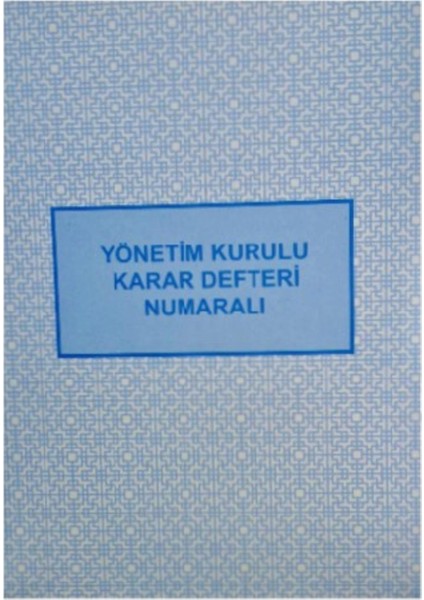 22X32 Karton Kapak Numaralı Yönetim Kurulu Karar Defteri 40 Yaprak KOD:094