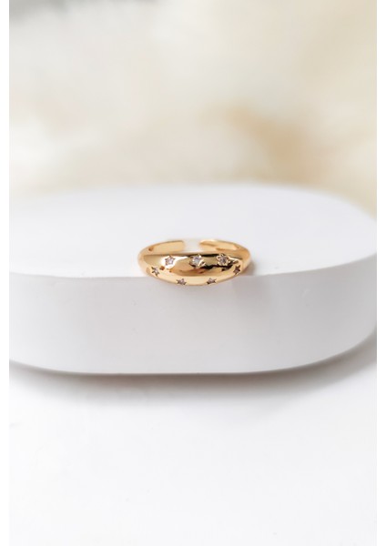 Bombeli Yıldız Detaylı Taşlı Ayarlanabilir Yüzük fiyatları