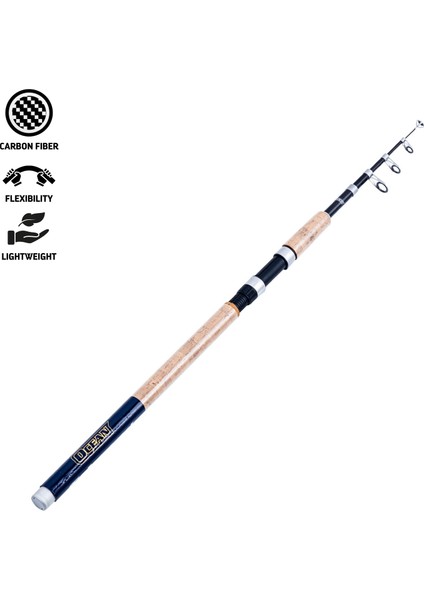Teleskopik Karbon Spin Olta Kamışı - 300CM 40/80 gr - Mantar Sap - Ocean