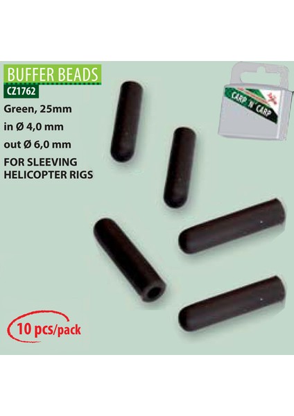 CZ 1762 Buffer Bead 25 mm 4/6 mm (10 PCS) 25 mm Yeşil