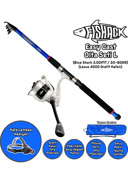 Fishack Easycast Kıyı Olta Seti L - 3.00MT/30-60GR