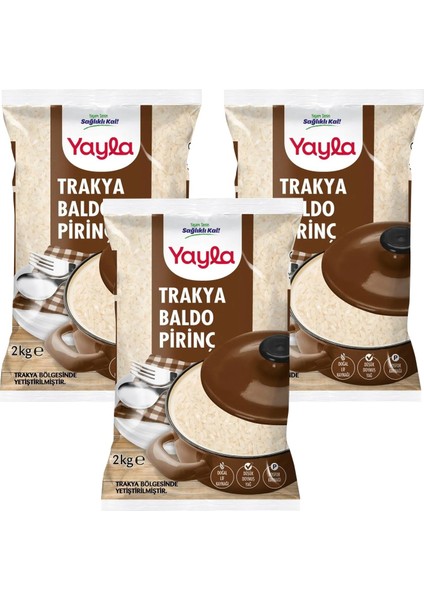 Trakya Baldo Pirinç 2 kg x 3 Adet