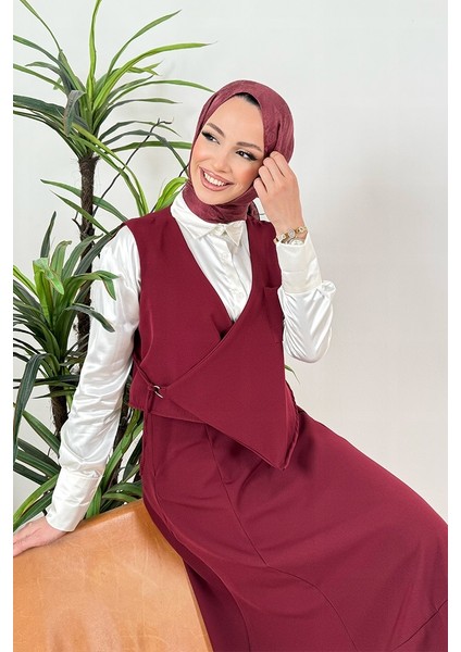 Leris Yelek Etek Ikili Takım 1346 - Bordo