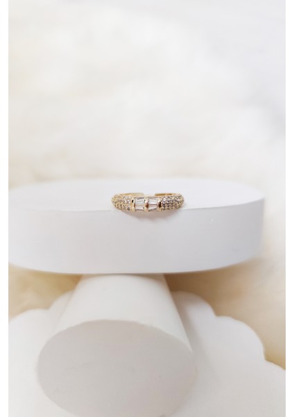 Bombeli Zirkon Taşlı Ayarlanabilir Yüzük