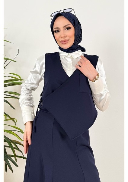 Leris Yelek Etek Ikili Takım 1346 - Lacivert modelleri