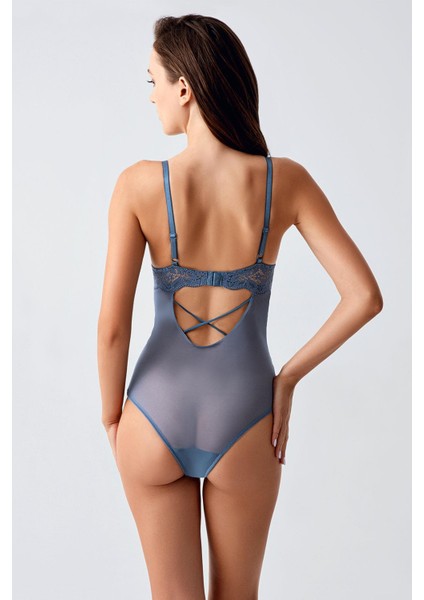 Kadın Dantelli Special Destekli Mavi Body C9T9N0O533