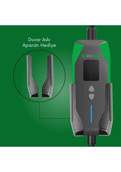 ZT203 Taşınabilir Elektrikli Araç Şarj Cihazı Türkçe Menü 16A/3.5KW/220V (3 Metre) modelleri