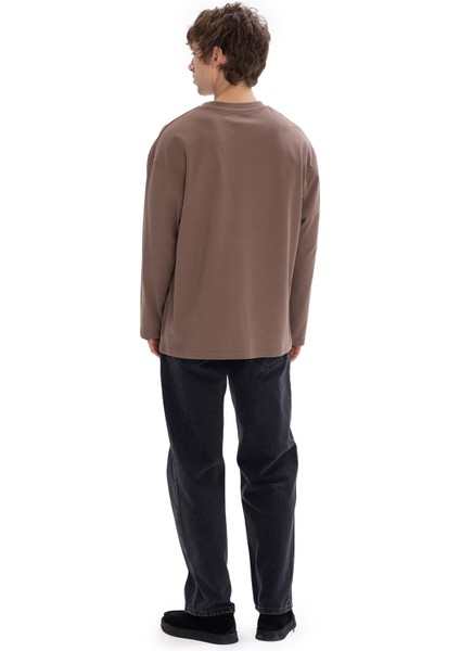 Basıc Uzun Kol T-Shırt - Kahverengi modelleri