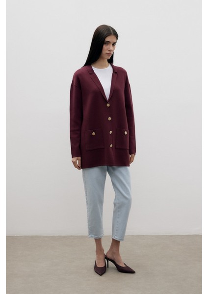 Özel Iplik Triko Pamuk Örme Ceket