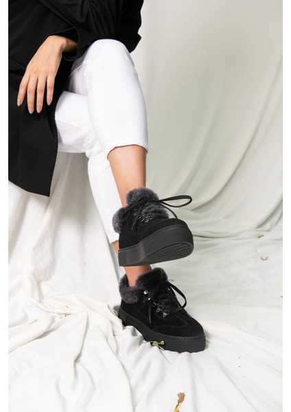İçi Kürklü Bağcıklı Kadın Sneaker 191350