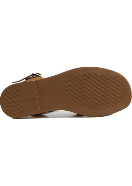 Kadın Örgü Deri Sandalet DG6011