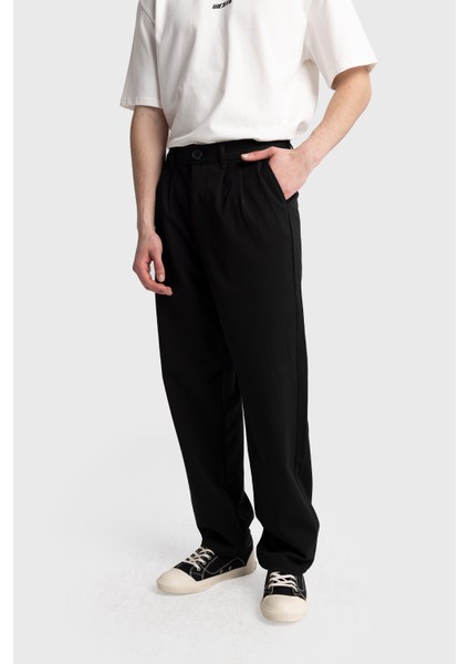 Erkek Yüksek Bel Dökümlü Pantolon Pamuk Kumaşla Rahat ve Şık Tasarım