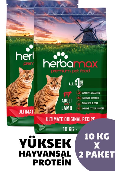 Ekstra Protein Destekli Kuzu Etli Yetişkin Kedi Maması 20KG (2X10KG)