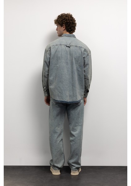 Tek Cepli Denım Gömlek - Mavi fırsatları