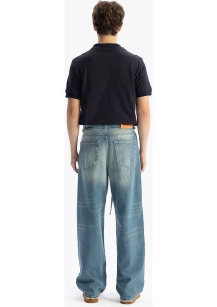 Kemerli Baggy Jean - Mavi