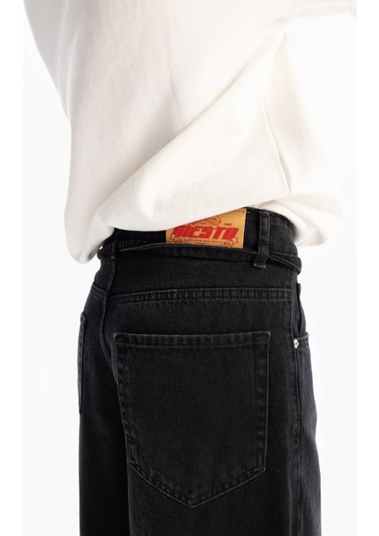 Kemerli Baggy Jean - Siyah modelleri