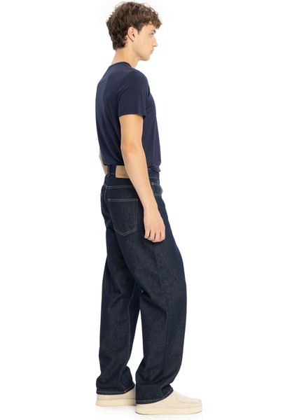 Regular Fit Erkek Jean Yüksek Bel Bol Kesim Denim 4 Cepli Lacivert modelleri