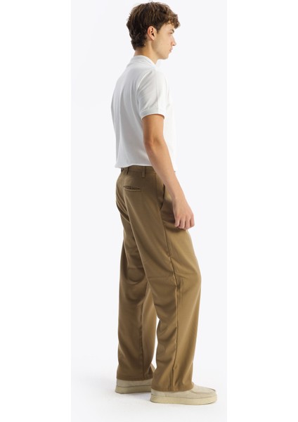 Pilili Yünlü Pantolon - Taba fırsatları