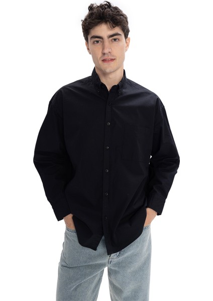 Poplin Gömlek - Siyah