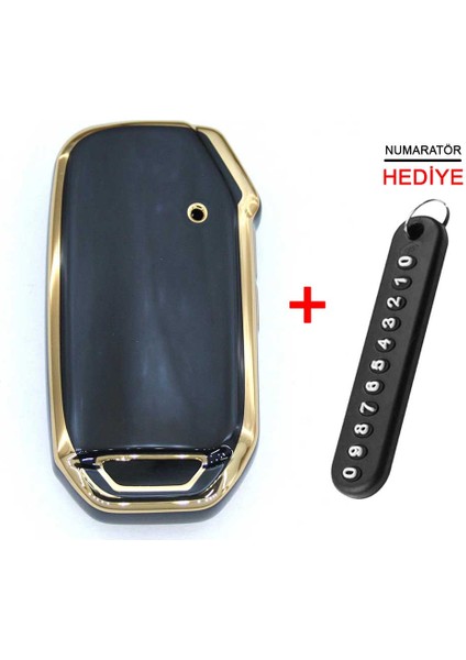 Kia 2018+ Ceed, Rio, Sportage Smart Siyah Oto Anahtar Kumanda Kabı Kılıfı Oto Anahtarlık
