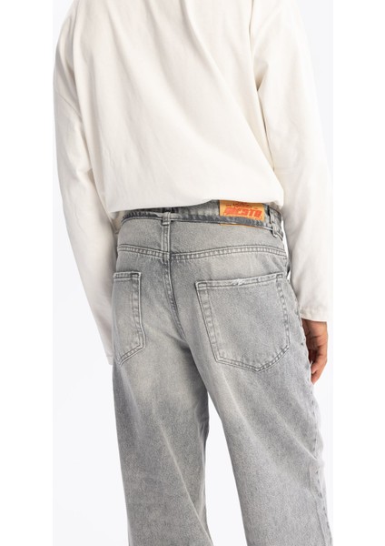 Kemerli Baggy Jean - Gri modelleri