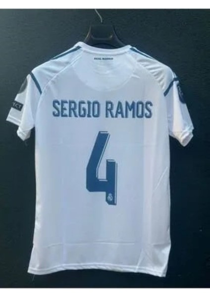 17/18 . Real. Madrid. Ramos 4 Numara Beyaz Yetişkin Forması