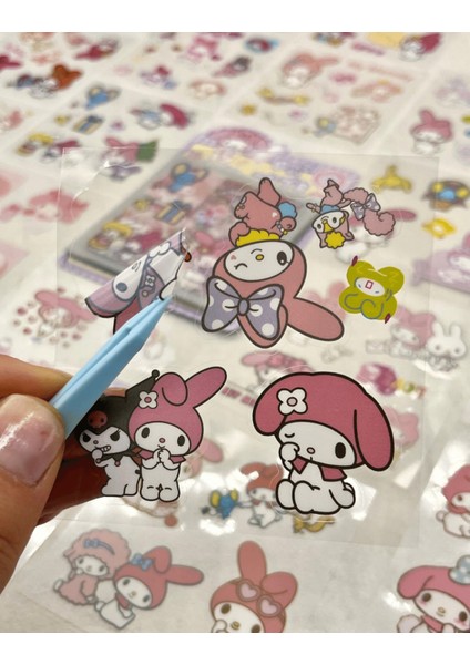 Sanrio Karakter My Melody 25 Yaprak Pet Sticker Set Mor Paket/su Geçirmez/etiket modelleri