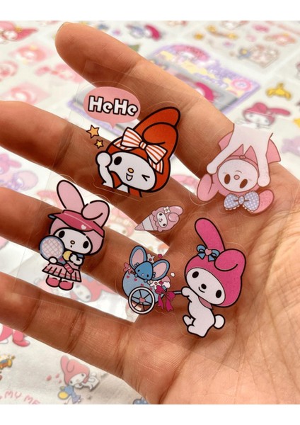 Sanrio Karakter My Melody 25 Yaprak Pet Sticker Set Mor Paket/su Geçirmez/etiket fırsatları