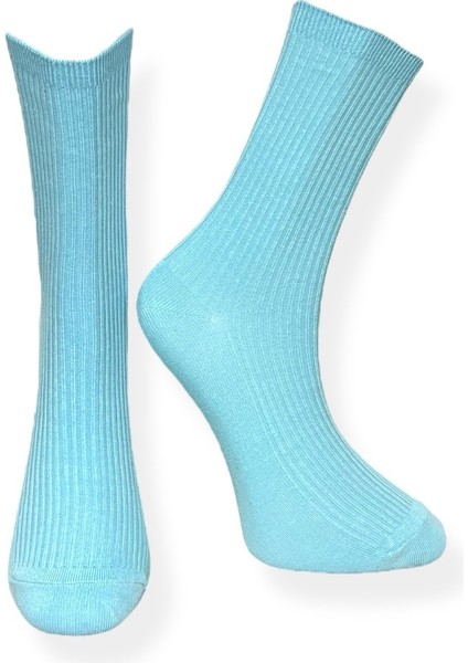 Tekli Unisex Bebe Mavisi Renkli Esnek Nem Alabilen Pamuklu Çorap