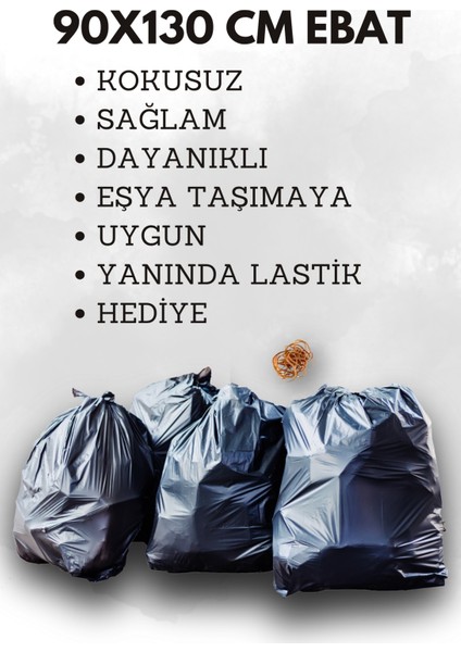 90X130 30 Adet Siyah Büyük Boy Kokusuz Ultra Kalın Ev Nakliye Torbası Eşya Taşıma Poşeti Taşınma Poşeti