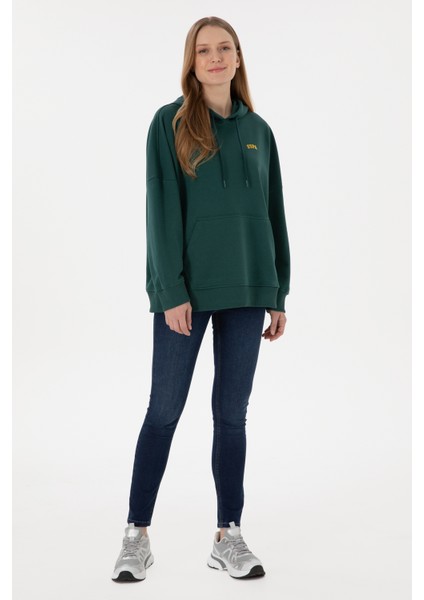 Kadın Koyu Yeşil Sweatshirt 50297324-VR079 fırsatları