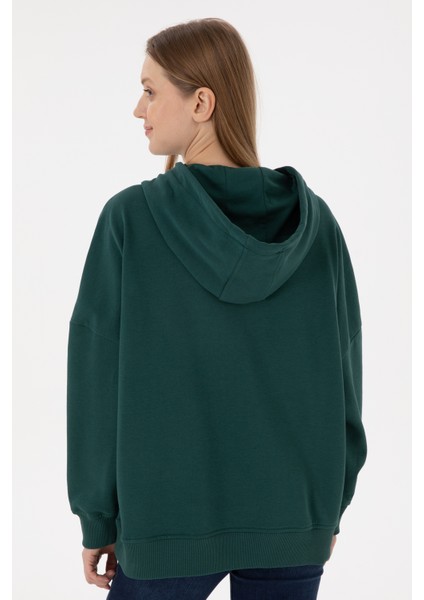 Kadın Koyu Yeşil Sweatshirt 50297324-VR079 indirimleri