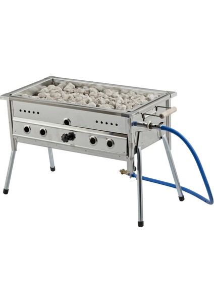 Tüplü Mangal Pratik Dumansız Mangal Lav Taşlı Ayaklı Mangal