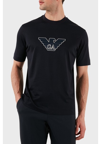 Logo Işlemeli Regular Fit Pamuklu Bisiklet Yaka T Shirt Erkek T Shirt EM001033 AF10017 MB192 fırsatları