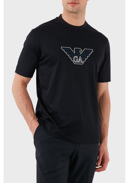 Logo Işlemeli Regular Fit Pamuklu Bisiklet Yaka T Shirt Erkek T Shirt EM001033 AF10017 MB192 indirimleri