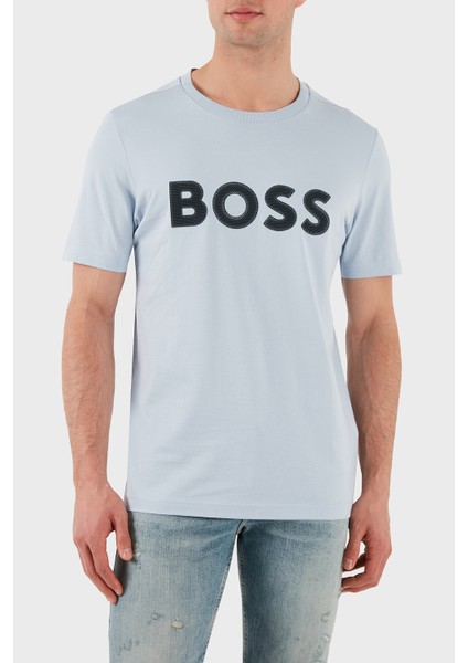 Logolu % 100 Pamuk Regular Fit Bisiklet Yaka T Shirt Erkek T Shirt 50512866 527