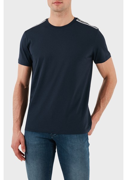 Streç Pamuklu Logo Baskılı Regular Fit Bisiklet Yaka T Shirt Erkek T Shirt EM000574 AF12333 UB102