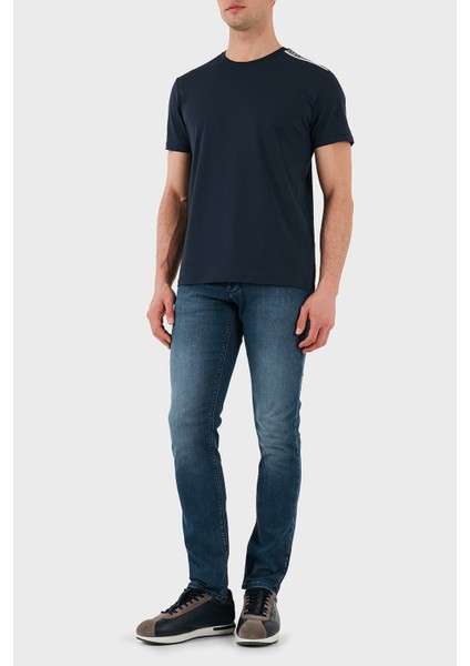 Streç Pamuklu Logo Baskılı Regular Fit Bisiklet Yaka T Shirt Erkek T Shirt EM000574 AF12333 UB102 modelleri