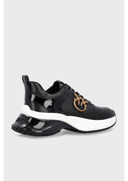 Logolu Deri Kalın Tabanlı Sneaker Ayakkabı Bayan Ayakkabı SS0027 P025 Z99 fırsatları