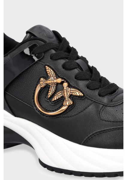 Logolu Deri Kalın Tabanlı Sneaker Ayakkabı Bayan Ayakkabı SS0027 P025 Z99 indirimleri