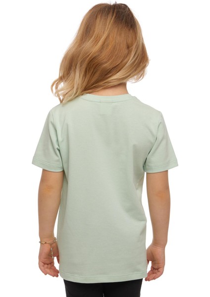 Soft Yeşil Basic Unisex Çocuk Sıfır Yaka Kısa Kollu Tişört modelleri