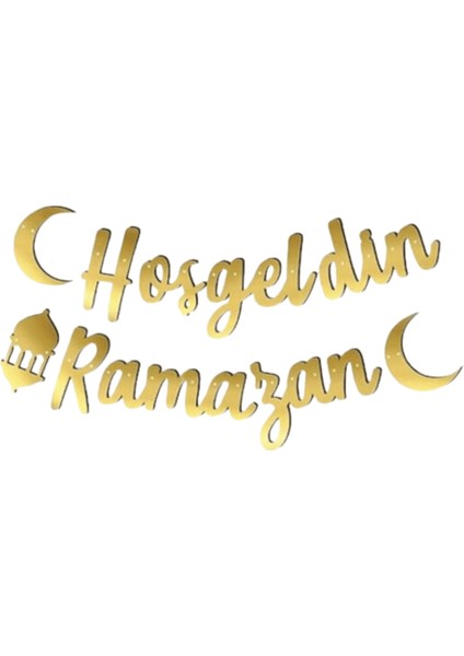 Ramazan Davulcusu Ayakta Durabilen Folyo Balon ve Hoş Geldin Ramazan Kaligrafik Uzar Yazı